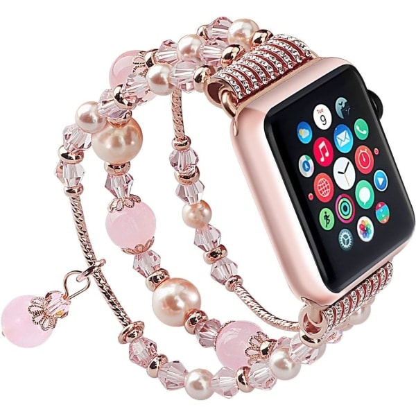 Roseguld armbånd kompatibelt med Apple Watch/iwatch 38mm 40mm 4 -AD6-