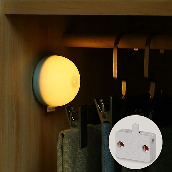 6 stk. LED-dørbryter for skapbelysning, normalt lukket elektrisk lampebryter for skap P-AD4-