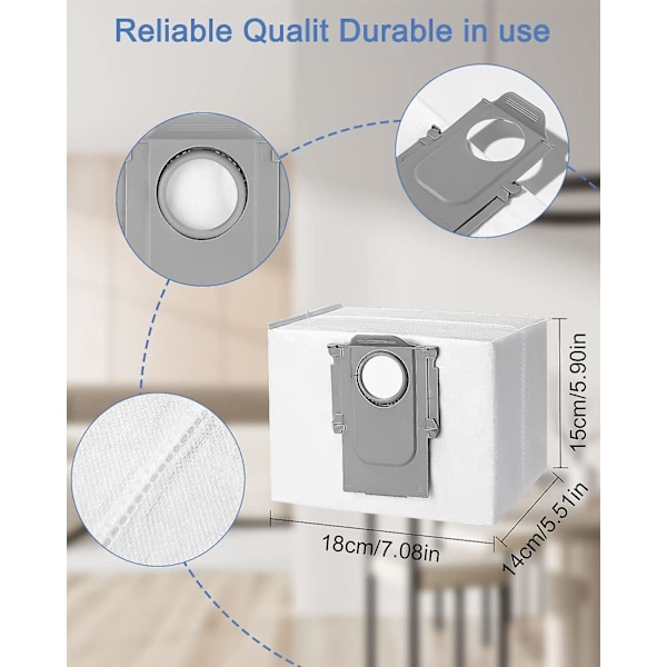 10 støvsugerposer tilbehør for Xiaomi Roborock S8+/s8 Pro Ultra S7 Maxv Ultra/s7 Pro Ultra/q7+/q7 Max+/q5+/t8-AD4-