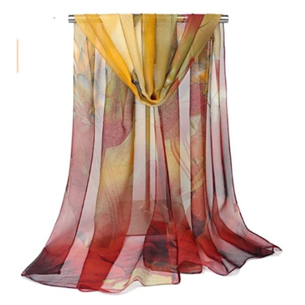 Silkeshalsduk halsduk för damer,ljus,tryckt,blommönster,halsduk 1#