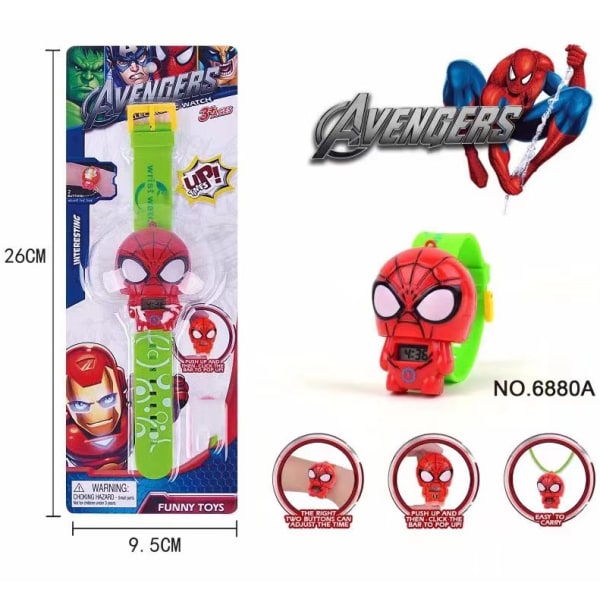 Superhjälte Klocka - Kapten Amerika Spindelmannen Iron Man Hulk barns gåvor Spindelmannen B