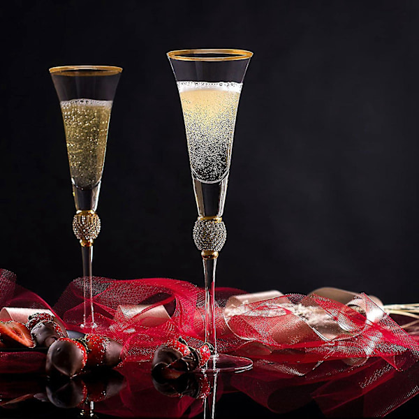 Elegant Set med 2 Champagneglas -AD6-