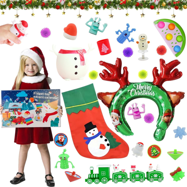 Adventskalender 2023, Fidget Toys Pack Julnedräkningskalender Fidget Adventskalender, rolig adventskalender för barn och vuxna