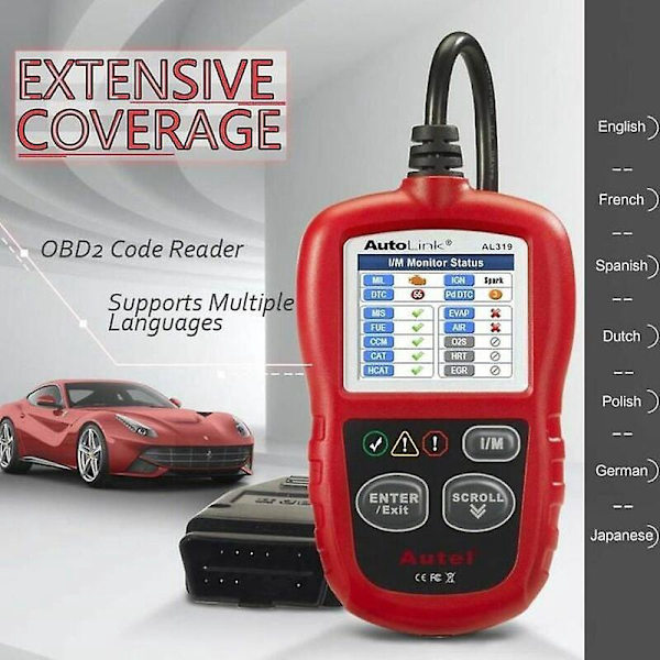 Autel AL319 OBD2 Monimerkkidiagnostiikkaskanneri (ranska) -FD3-