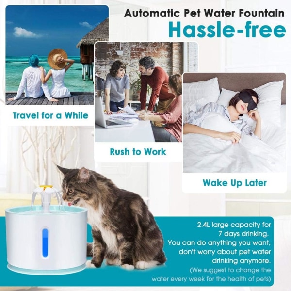 Vattenfontän för husdjur Vattennivåfönster för husdjur 100~240V
