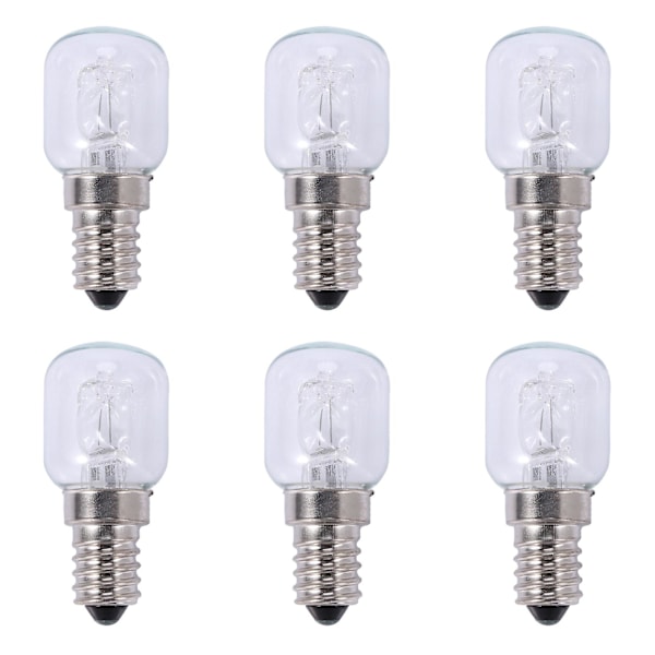 6x E14 Høytemperaturpære 500 Grader 25w Halogen Boble Ovns Lampe E14 250v 25w Kvarts Lampe-AD4-