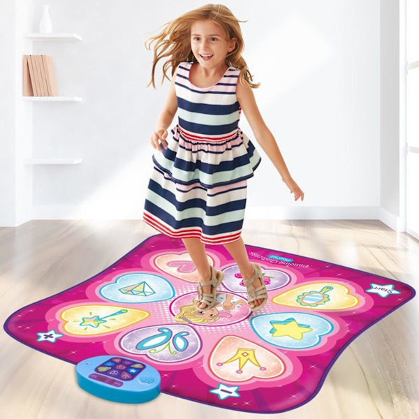 Bestselgende Dansematte for Barn - 7 Spillemoduser, 10 Utfordringsnivåer, 10 Innebygde Sanger og LED-lys-AD4-