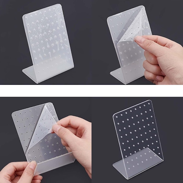72-håls örhängehållare smyckesdisplay plastdisplayställ organisatör ställ display transparent akryl örhänge display 3-delad detaljhandelsdisplay-AD4-
