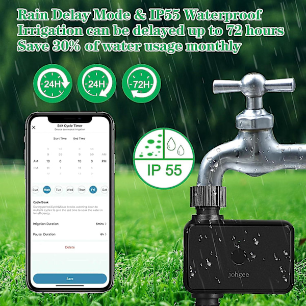 Wifi Bluetooth Automatisk Vanning, Vann Timer Med Gateway, Vanning, Dryppvanningstimer, Vanntett, Hagevanning -AD8-