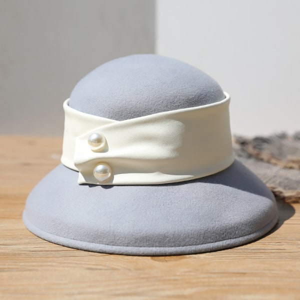 Fedora-hat, filt hat med bred skygge, spandhat Elegant Retro damehat 1 varm vinterhat Høstfiskehat Vindtett Fedora a