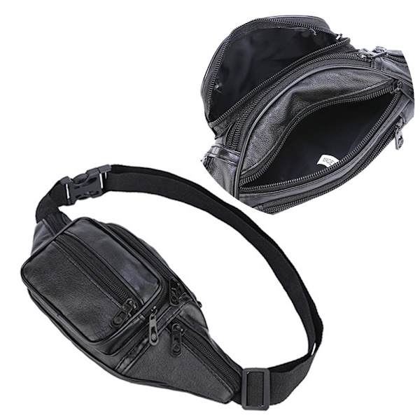 Midjeväska Fanny Pack Bröstväska i läder-FS2--AD3- black