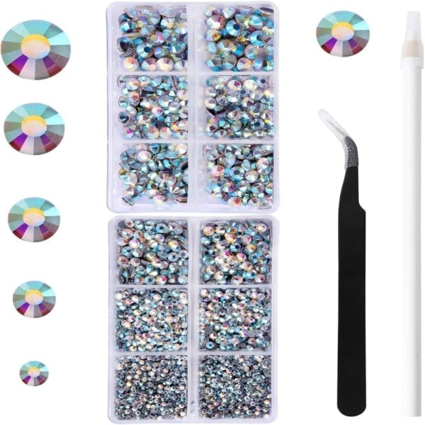 6530 st Hotfix Rhinestones AB Kristall Strass Flatback Glas -AD6-