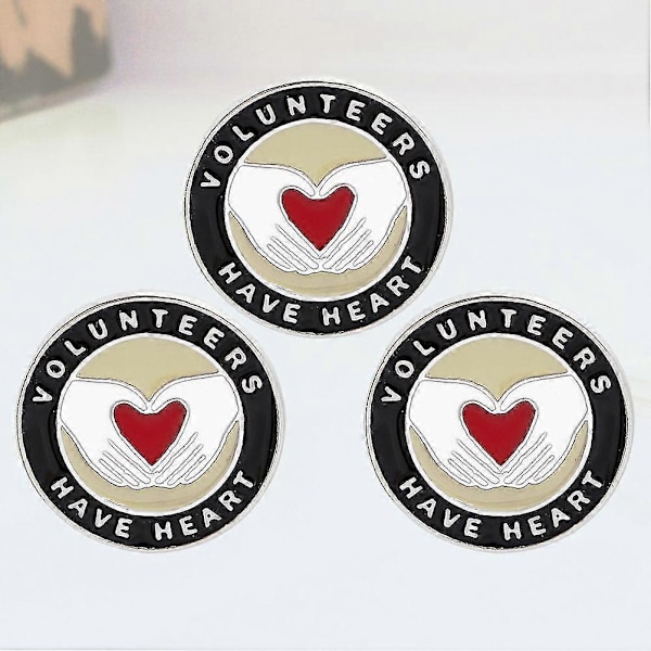 st Runda Broscher Legering Bröstnål Kläder Säkerhetsnål Volunteer Badge Slagnål Slumpmässig Färg-AD10-