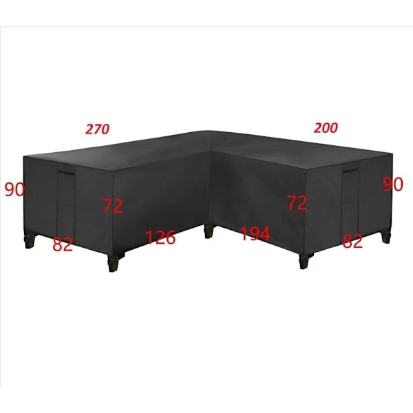 Möbelskydd överdrag skydd för utemöbler hörnsoffa med vattentät brun brun-AD7- brun 270*200*82 cm