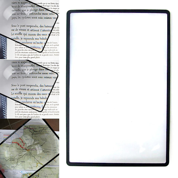 3x Forstørrelsesglass Stor Forstørrelsesglassplate Full Side Bok Lesehjelp Linser-AD4-