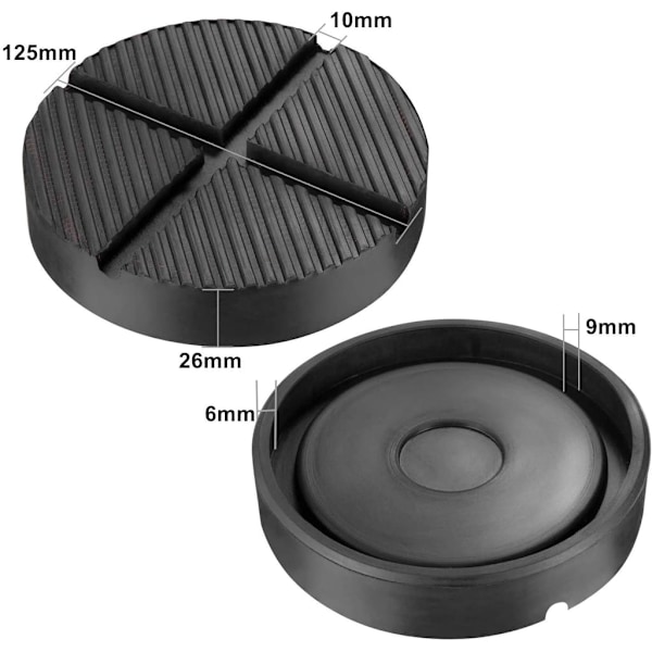 Gummiplade gummiplade flad plade donkraft løfteplatform rund bilblok trolley jack buffer dækskifte lastbil hjul bil tuning tilbehør-AD4-