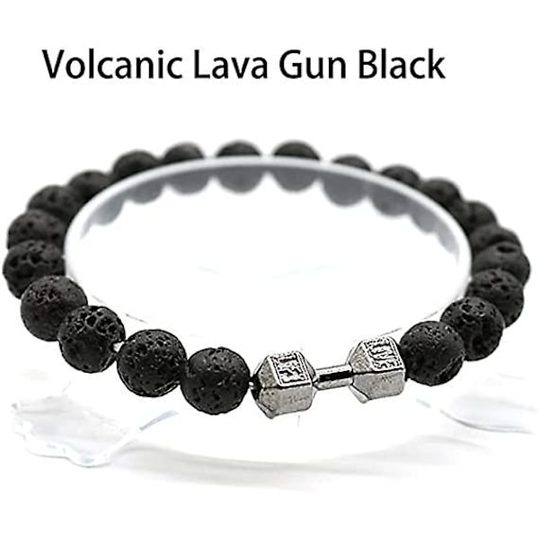 3 st Traintough hantelarmband, högkvalitativt pärlarmband för män vulkanisk lavasten hantelarmband presenter för män-AD4-