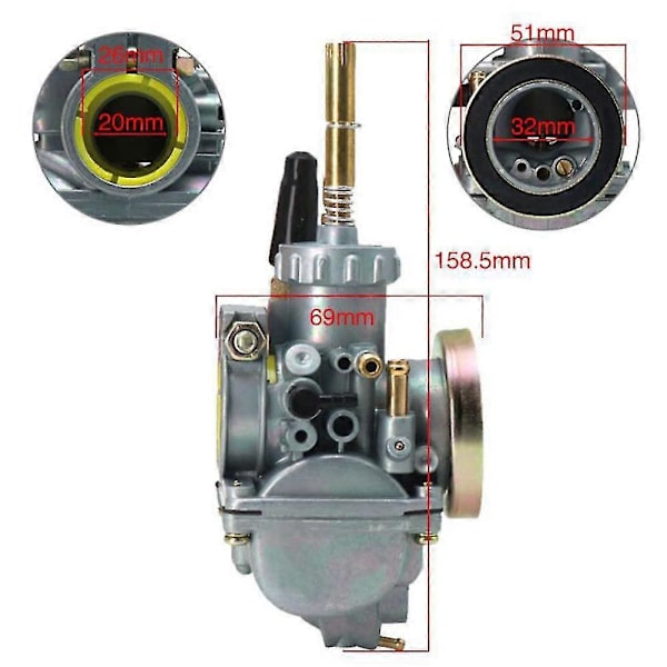 Uusi kaasutin 20mm Suzuki Tc90 Blazer Ts90 1970-1971-FD5-