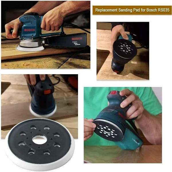 125 mm slipmatte kompatibel med Bosch PEX 220 A, GEX 125-1 AE, PEX 220 AE, Skil 7402/7490, 2 stykker.