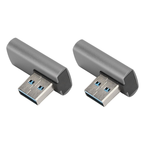 2 stk. USB3.0 han-til-hun-adapter - lille bærbar 90 graders til hjemmekontor - hurtig varmeafledning (10 Gbps)