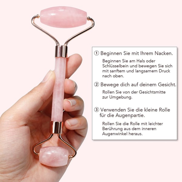 Gua Sha ja kasvojen rulla kauneus hieroja, Jade Roller Rose Quartz