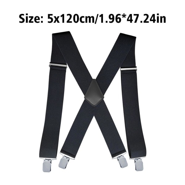 Mustat Säädettävät Housunkannattimet Unisex Joustavat Musta One-Size-FS2--AD3-