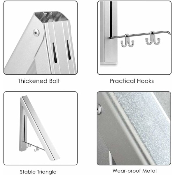 Foldbar klesstativ, plassbesparende sammenleggbar stativ, aluminium Al