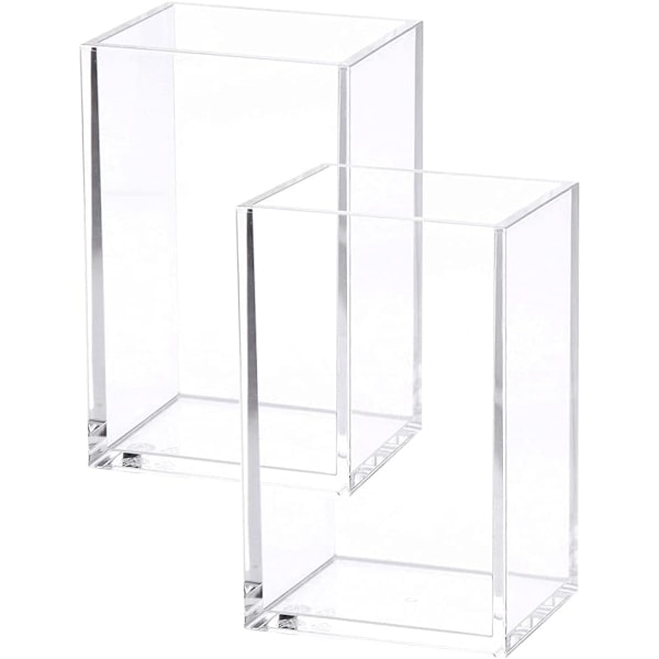 2 sets of transparent acrylic pencil and pencil holder cups