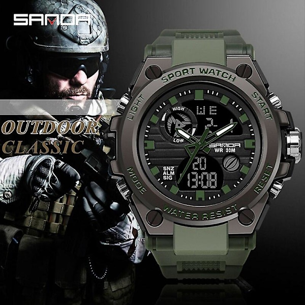 Sanda Sports Miesten  Luxury Military Quartz Electronic  Shockproof Waterproof Digital Wristwatch Relogio Masculino