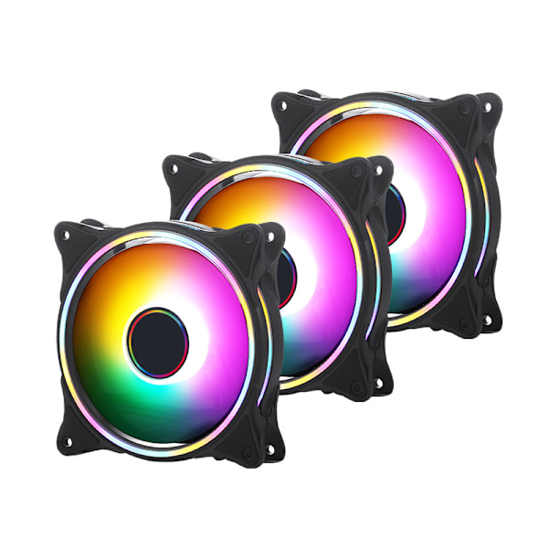 3-Pack 120mm 12V RGB 4Pin PWM PC Case Cooler Fan