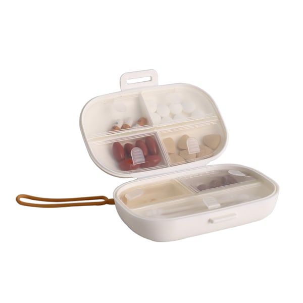 Bärbar Pillerask Mini Förvaringsbox Sortering Plastlåda Resa (2-pack, Slumpmässig Färg)-AD4-