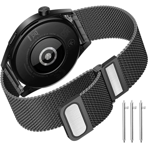 Huawei Watch GT 4 Bracelet, 22mm Stainless Steel Mesh Double Magnets Strap for Huawei Watch GT4 Galaxy Watch 3 45mm/Galaxy Watch 46mm.