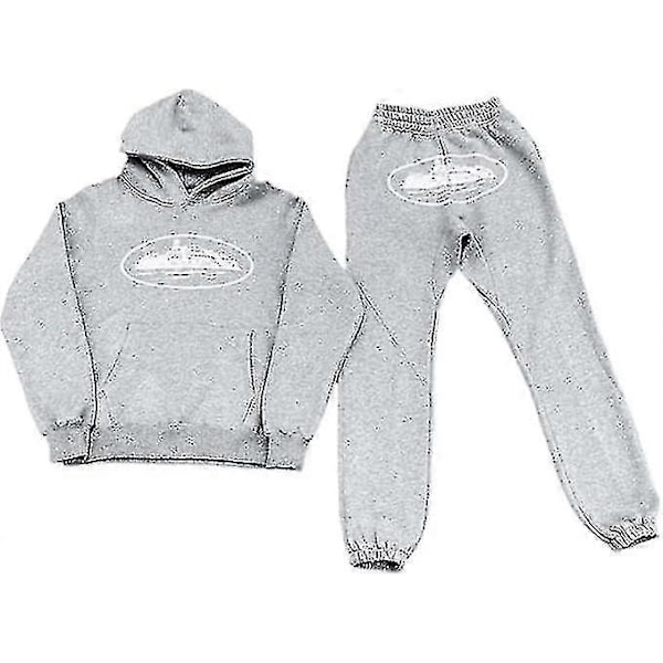 Corteiz Herrjoggingpuku, 2-osainen syksyn kevyt verryttelypaita_x67 Harmaa Grey XL
