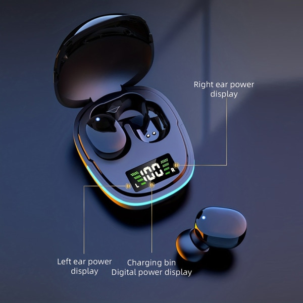 TWS V5.3 True Wireless Stereo Earbuds, TWS Gaming handsfree-hörlurar, pekknapp