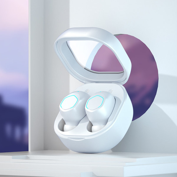 Bluetooth hörlurar In-Ear-brusreducerande Ultra långvarig Kompakt Bärbar Musik Sportkläder White
