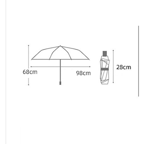 Sammenfoldelig paraply til regn og sol, parasol