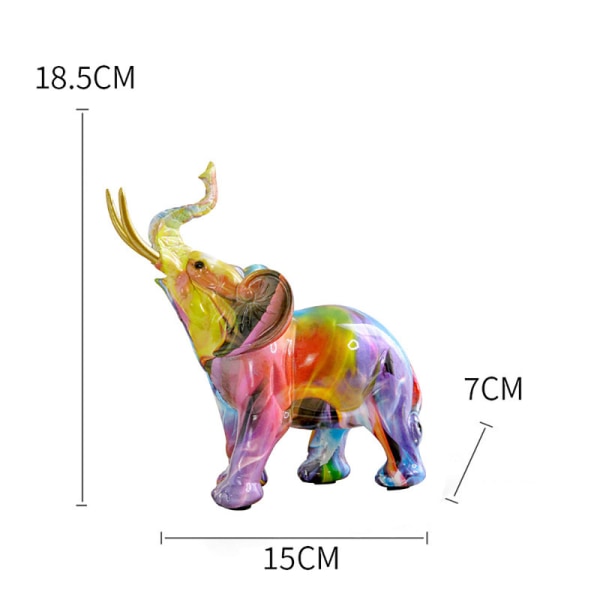 Resin Doodle Elefant Skulptur Desktop Ornamenter