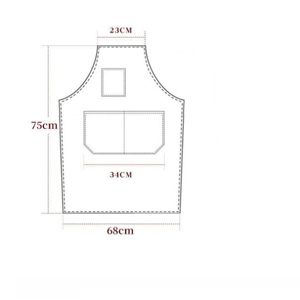 Vandtæt køkkenforklæde, justerbart forklæde med lommer
