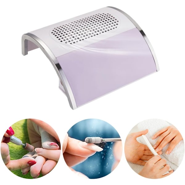 Nageldammsugare - Sugsystem för manikyr och naglar - Dammsugare, dammuppsamlare för manikyr 25,8x24x10cm lila purple