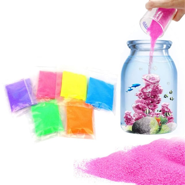 6-pak Magisk Sand - Educational Innovations Magisk Sand Rumsand Hydrofobisk Sand Legesand Farvet Sand Legetøj-AD4-