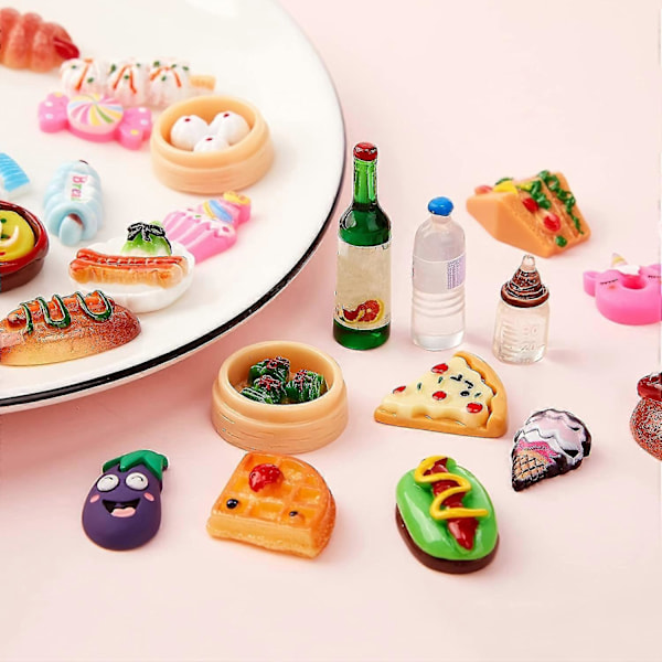 100 kpl Miniatyyri Ruokamalli Nukkekotiin, Mini Ruoka Juoma Pullo Muoto Lelut, Nukkekotitarvikkeet, Keittiö Ruoka Lelut Aikuisille Teini-ikäisille Lapsille -FD3-