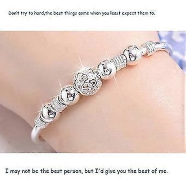 SZTXJ Spinner Armbånd Bangles for Kvinner Fidget Armbånd for Angst Justerbart Sølv-AD4-