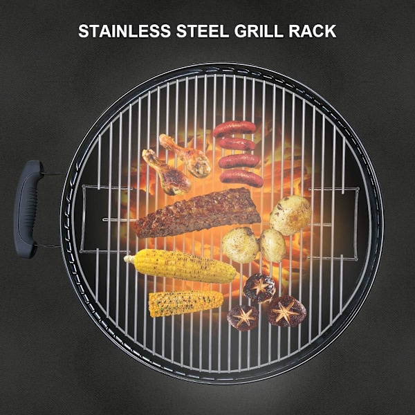 44,5 cm grillgaller i rostfritt stål för kolgrill-AD7-