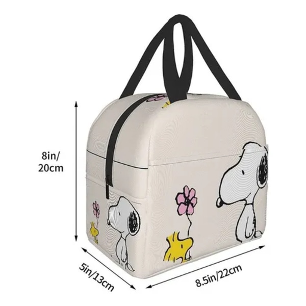 Snoopy Lunchväska med Blommig Design Namn, Färgbild Färg-AD4-