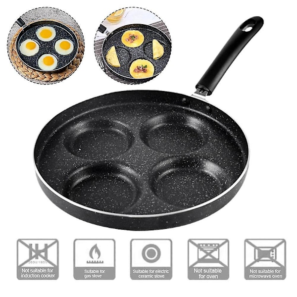 Speciell Gryta för Äggdumplings Fyra Hål Stekpanna Kärlek Hushåll 28cm Non Stick Stekanvändning (Som Visas) {GKS}-AD4-