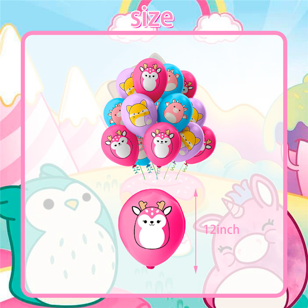 Squishmallow Hyvää syntymäpäivää ilmapallot Banneri Set Party Koristelu -AD6-