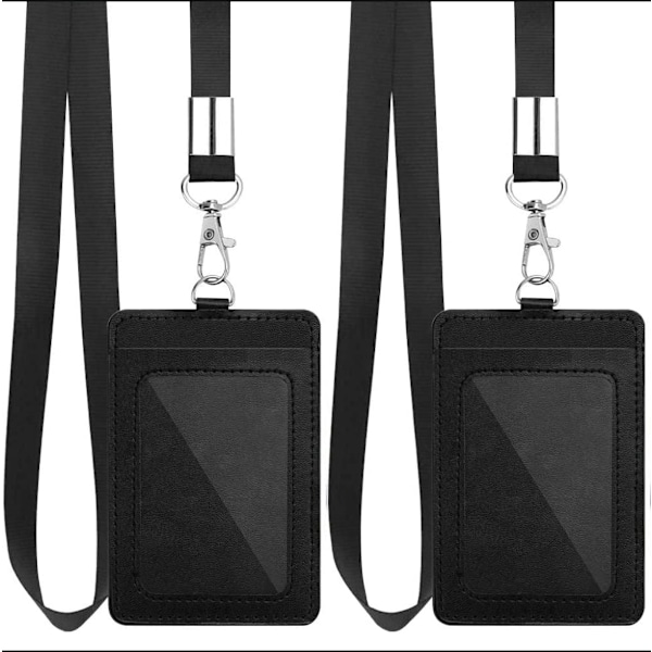 Badgeholder med kortholder, 1 sæt inkluderer - lanyard, udtrækkelig badgeholder og vandtæt kortholder til ID-nøglering (Sort A01)-AD4-