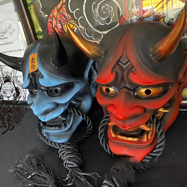 Japansk Cosplay Latex Ansiktsmask Anime Skräck Mjuk Ansiktsmask Halloween Spöke Demon Ansiktsmask Scenföreställning Rekvisita