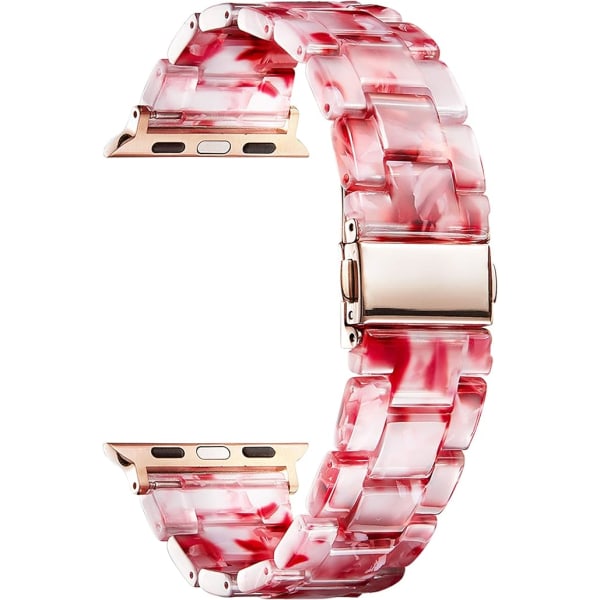 Resin Watch Strap kompatibel med Apple Watch 38 mm 40 mm 41 mm til kvinder og mænd, let og elegant rem til iWatch 9 8 7 6 5 4 3 2 1.