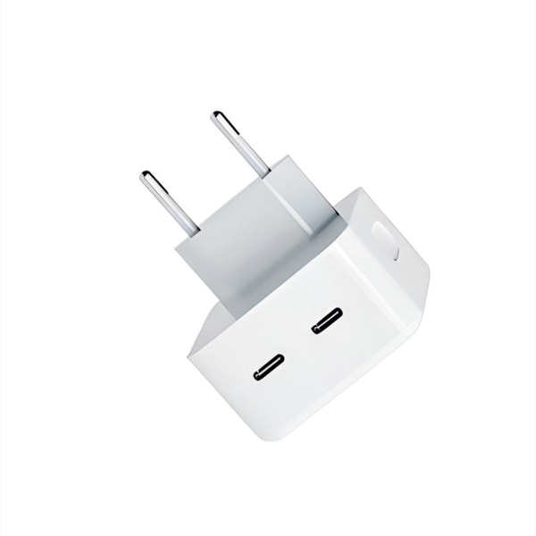 Snabbladdare - PD 3.0 Laddare, Dubbel Typ C Laddare | Portabel Väggladdare med 2 USB-portar, Lämplig för Apple, Samsung, Xiaomi, Huawei-AD4-